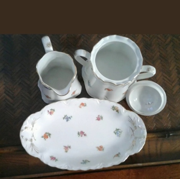 3 Pcs BOHEMIAN T K Thun Creamer & Sugar bowl Set - Picture 4 of 8